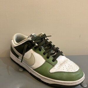 Nike Green and White Sneakers Air Jordan 1 Low